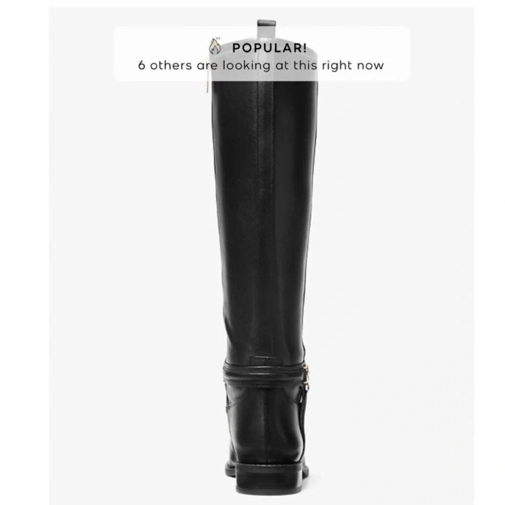 Michael‎ Michael Kors Mindy Flat Leather Black Boots 7.5 $375